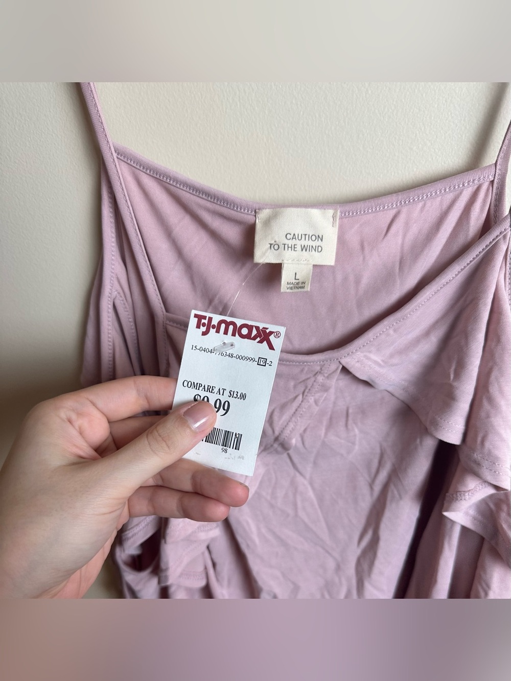 Pink Ruffle Cold Shoulder Tank - Picture 3 of 4